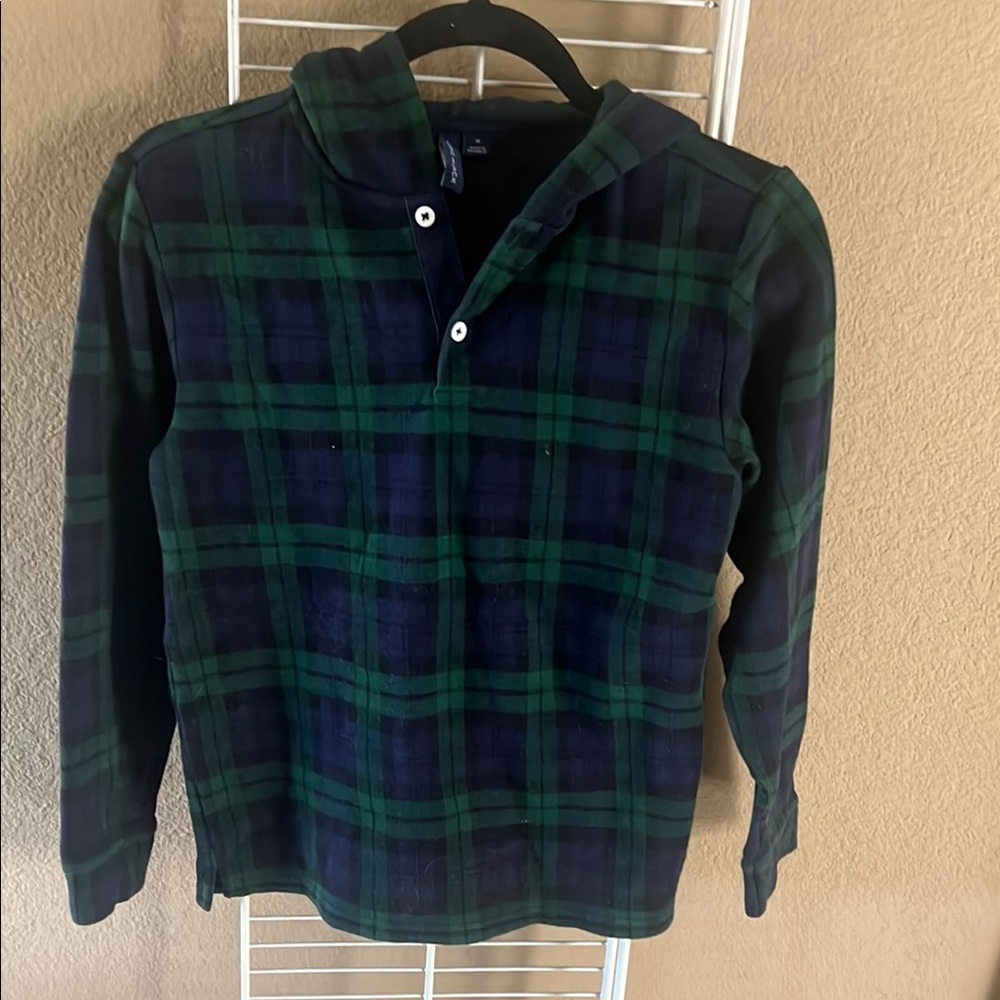 Janie and Jack Green and Blue Plaid Hoodie
